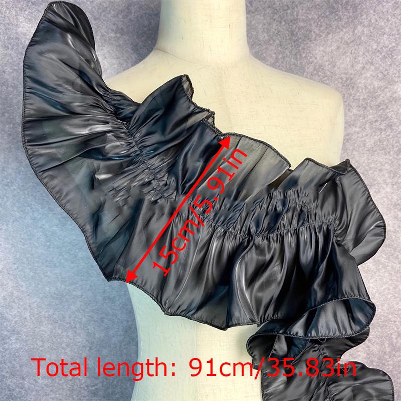 1 Yard Ruffle Pleated Lace Trim Dress Decoration Fabric Applique Trimming Sewing Fabric DIY Apparel Needlework Accessories