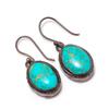 Arizona Turquoise Copper Electroformed Earrings, Handmade Gemstone Jewelry Earrings For Memorial Day
