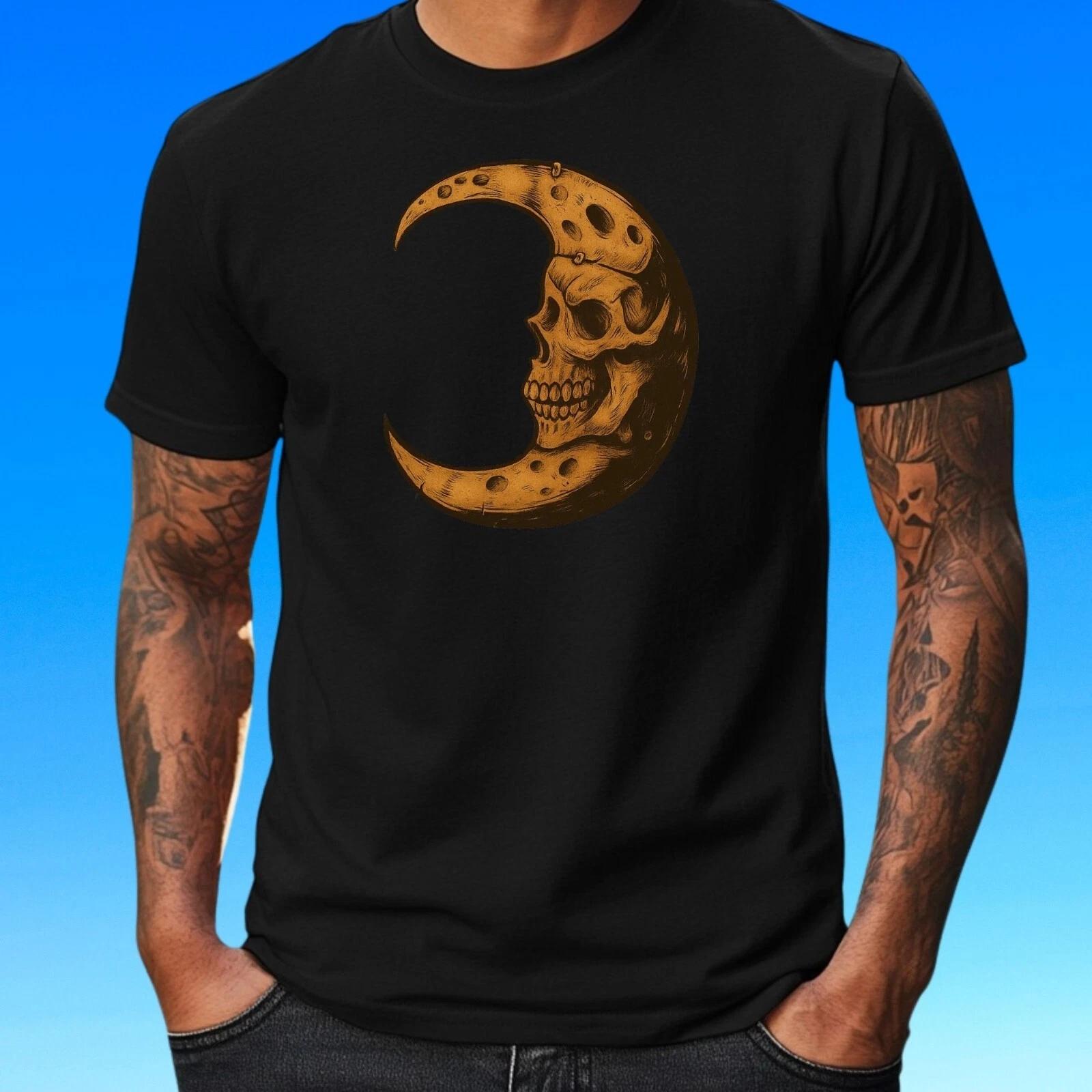T-Shirt Herren Schädel Mond Motiv Baumwolle Größe S bis 5XL XXXXL