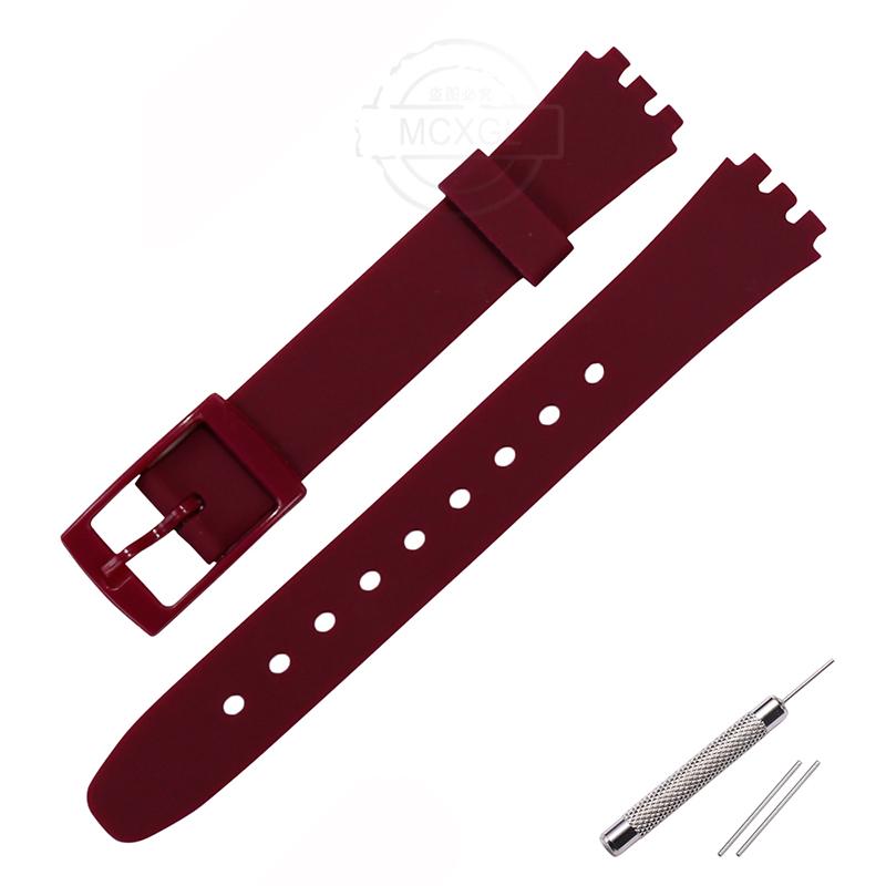 Soft Silicone Watchband Suitable For Swatch 12mm Girls Ladies Strap Colore Waterproof Wrist Bracelet Watch Accessories