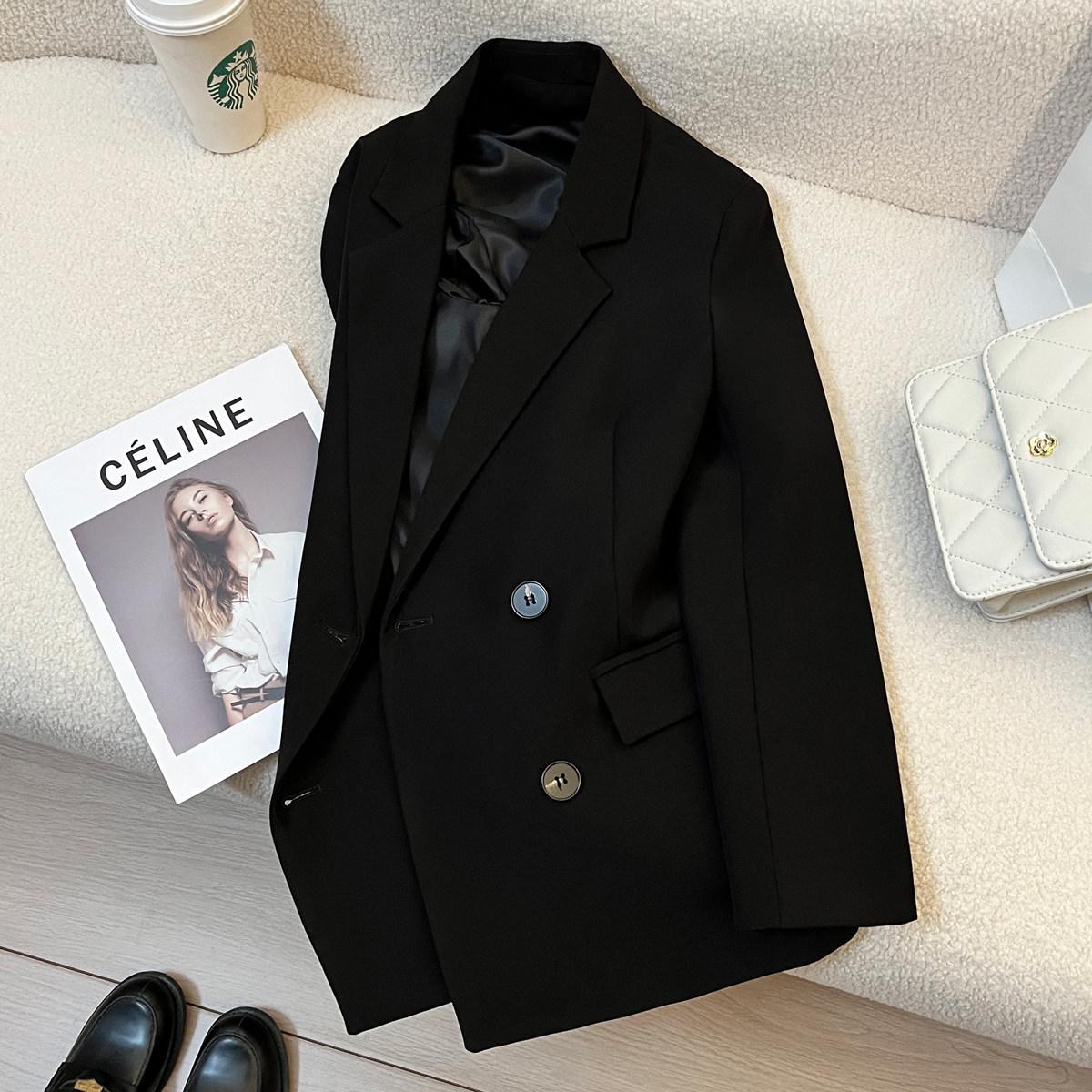 

Korean Style Black Women s Jacket: 2026 Spring/Autumn Trendy, Versatile, High-End Small Suit for Petite Fashionistas. 2XL чорний