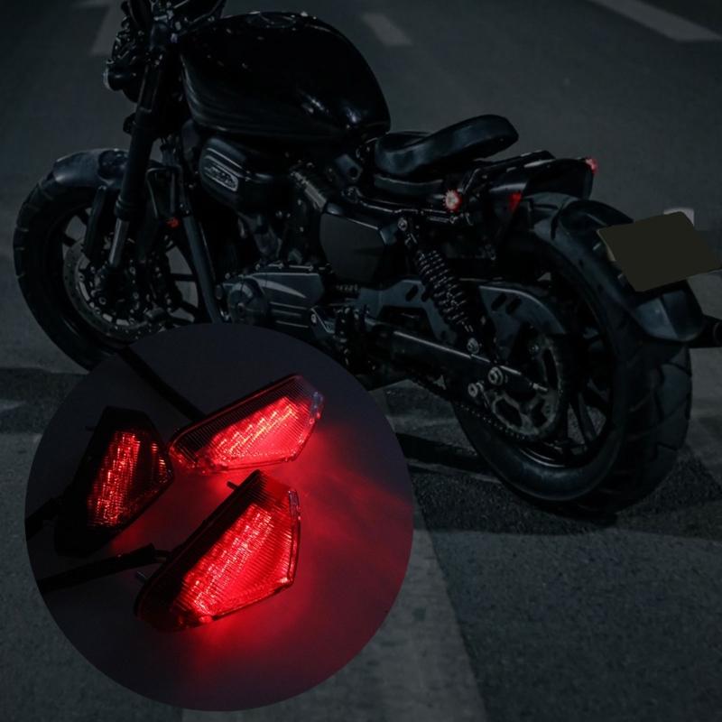 Weatherproof Motorcycle LED Braking Lamp Rear Light Quick Release Installation High Luminosity Design for Various Bikes