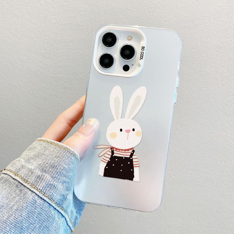 Cute Little Rabbit Lovely Bear Laser Phone Case For Samsung Galaxy S24 S23 Ultra Plus FE S25 S22 Ultra Plus S21 FE Cover Fundas