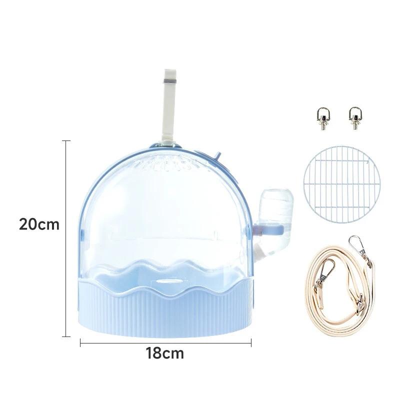 Portable Parrots Carry Cage Large Space Bird Carry Case Small Pet Transport Cage Outdoor Birds Breathable Carrier with Drinker
