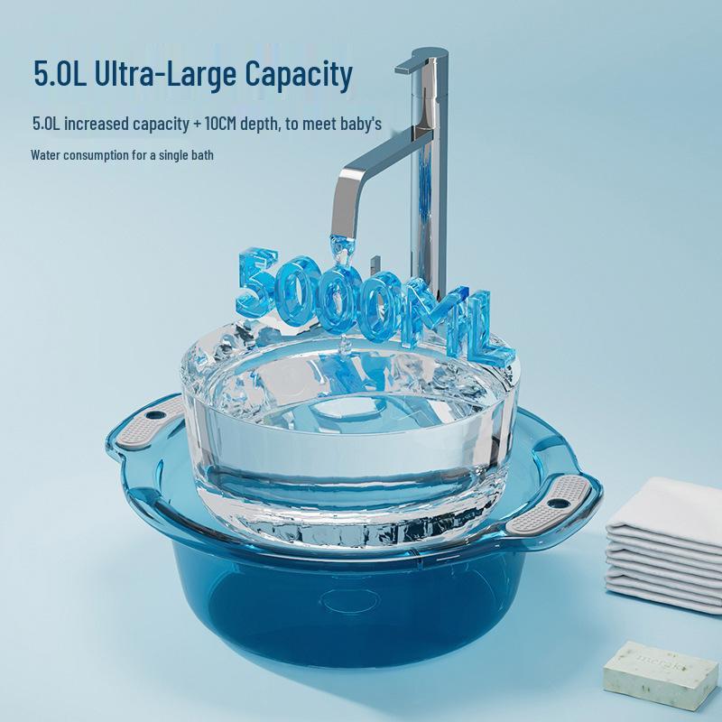 Large Durable Transparent Plastic Household Basin for Face Washing, Laundry, and Kitchen Use