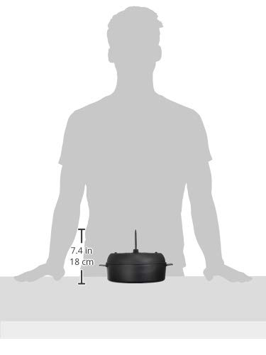 Ikenaga Iron Works 22cm IH Compatible Stone Pot for Baked Sweet Potatoes, Black, Imo Jiro