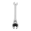 Ratcheting Wrench Metric Open Flex Head 72 Teeth Gear Adjustable Angle for Air Conditioning Tubing