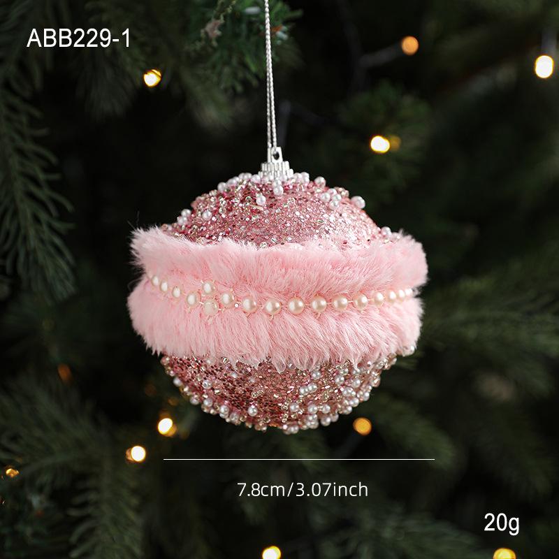 Christmas Tree Ornament Unique Pink Fluffy Christmas Ball Christmas Ball Decoration Modern Holiday Ornament For Festive Holiday