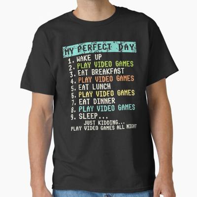 Mein perfekter Tag Videospiele spielen Lustiges Gamer Männer Jungen Kinder T-Shirt Unisex T-Shirt