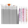 5/20Pcs Nail art Pinsel Design Spitze Malerei Zeichnung Carving Punktierung Stift FlatFan Liner Acryl Gel UV Polnischen maniküre Werkzeuge