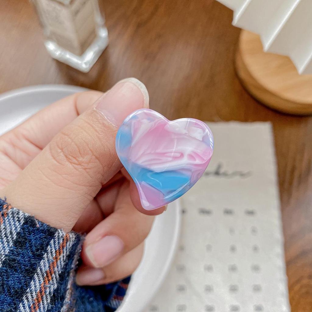 Bofeiya Sweet Heart Acetate Hair Clip - Cute, Small, High-End Side or Top Clip for Braided Hairstyles