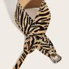 Fashion Leopard Print Pattern Rivet Metal Buckle Decoration Women Wide Waistband