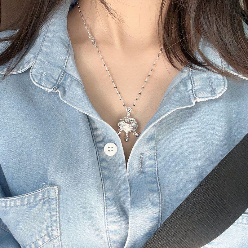 2023 Silver-Plated Lucky Bell Pendant Necklace: Women's New Year Charm