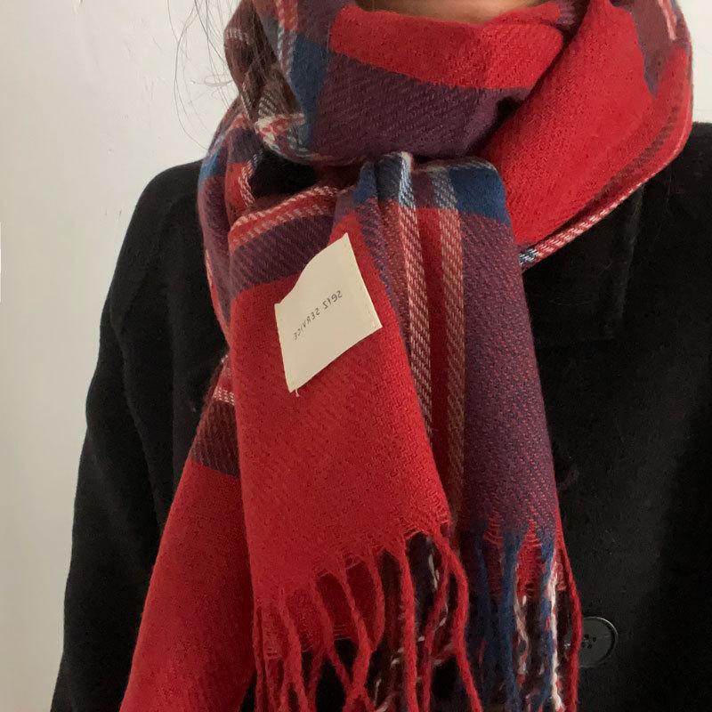 Christmas Series New Red Atmosphere Scarf Collection Women's Winter Wind Advanced Autumn and Winter Warm Scarf