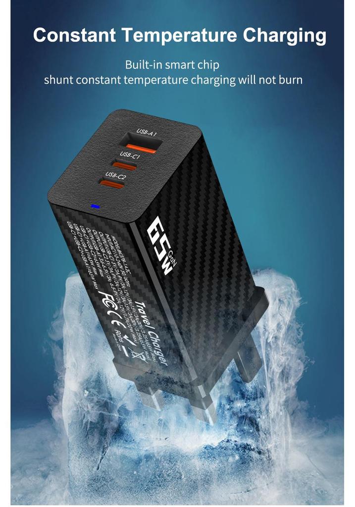 65W GaN Charger: PD Fast Charging Adapter for Multiple Regions