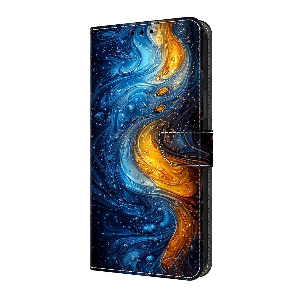 Colored Fluid Pattern Shockproof Card Slots PU Leather Wallet Phone Case for iPhone,Samsung,Huawei,Xiaomi,Moto,Oppo,Google,Nokia,LG,Oppo...