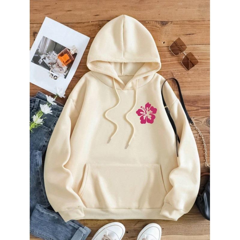 Fleece-Pullover mit tief angesetzten Ärmeln, langen Ärmeln und Kapuze, sportlich-lässiger Sweater, Fleece-Oberteil