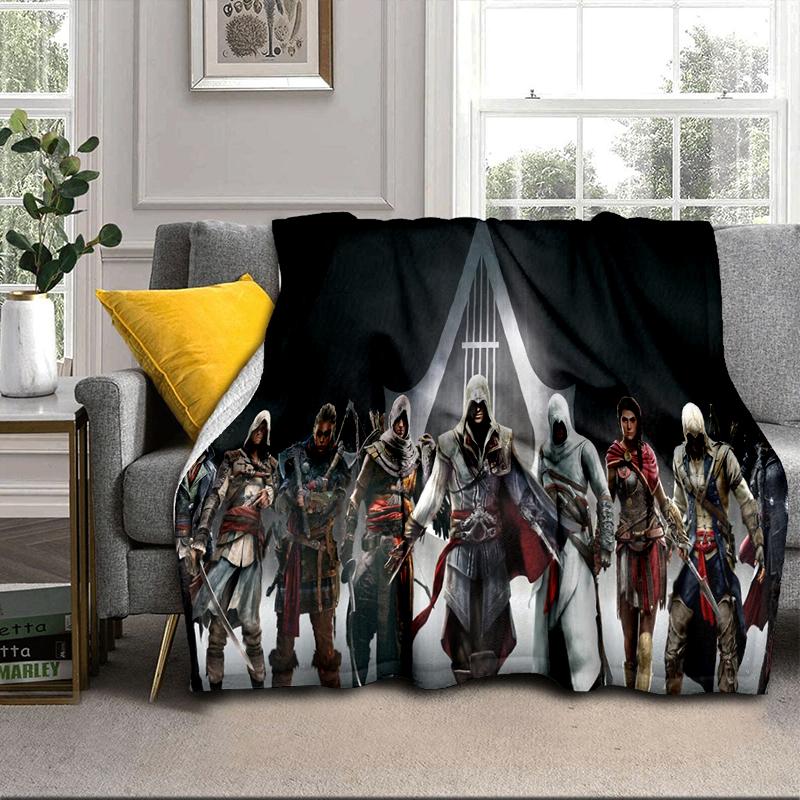Assass Warrior Blanket Flannel Blanket for bed, sofa, Camping, Hiking, Picnic Essentials, gift for family Fan gifts