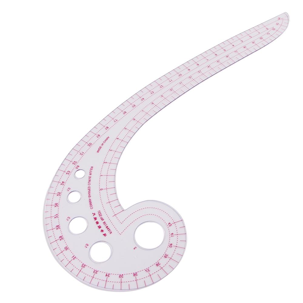 Transparante Plastic Patroonmaak Spline Ontwerp Franse Bocht Liniaal Meetliniaal Naaigereedschap