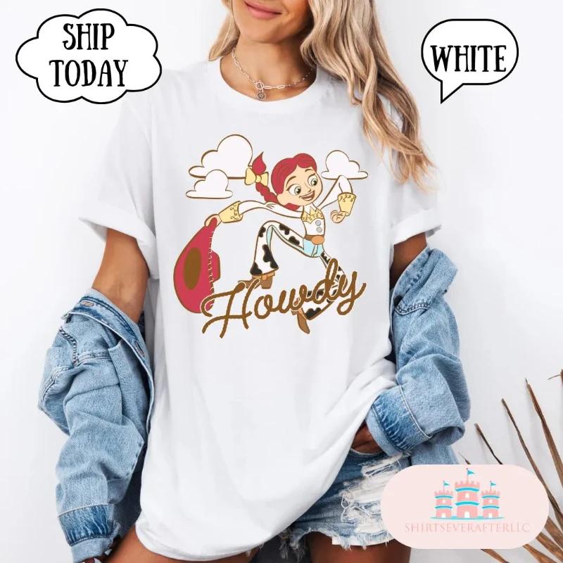 Pixar Toy Story Jessie Cowgirls Portrait Vintage Custom TShirt for Women TShirt Couple Family Short Sleeve S