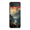 Phone Cover For Samsung Galaxy Z Flip 6 5 4 Case Transparent For Samsung Z Flip 3 Hard PC Foldable Shell Mountain Forest Capas
