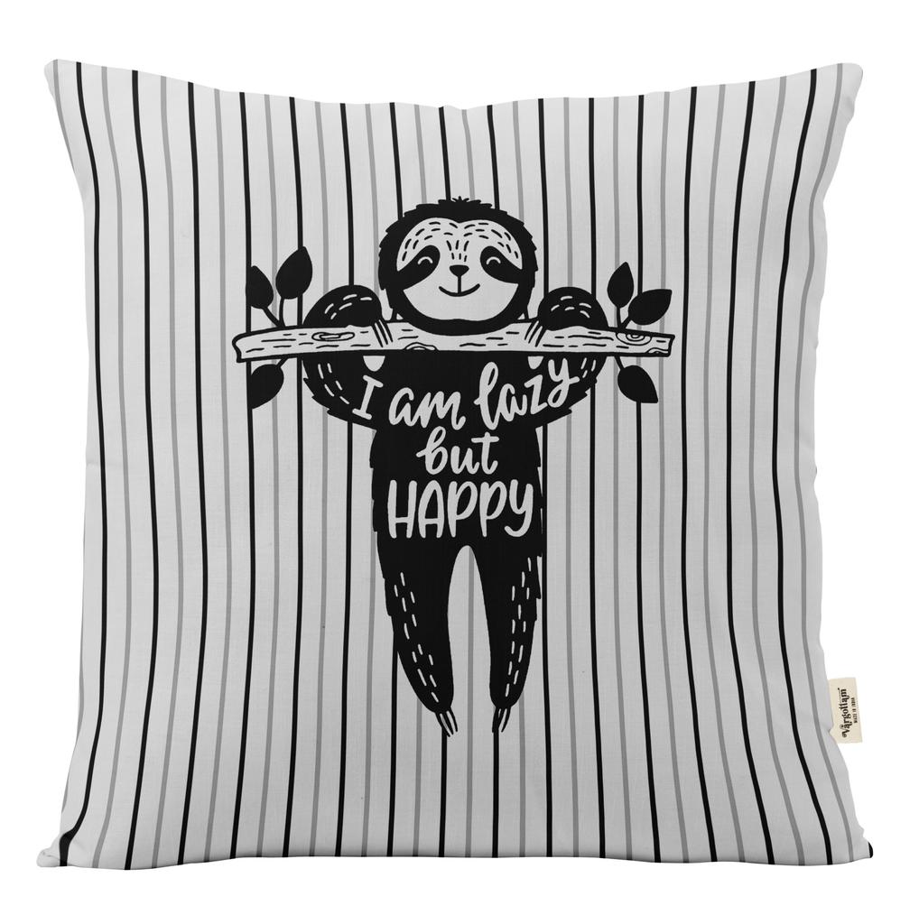 Vargottam Square Pillow Cover - Decorative Pillow Covers 12x12 Inches, Printed White & Black Theme Pillowcase,