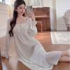 Women Ice Silk Sleep Dress With V Neck Sleeveless Design For Home Comforts