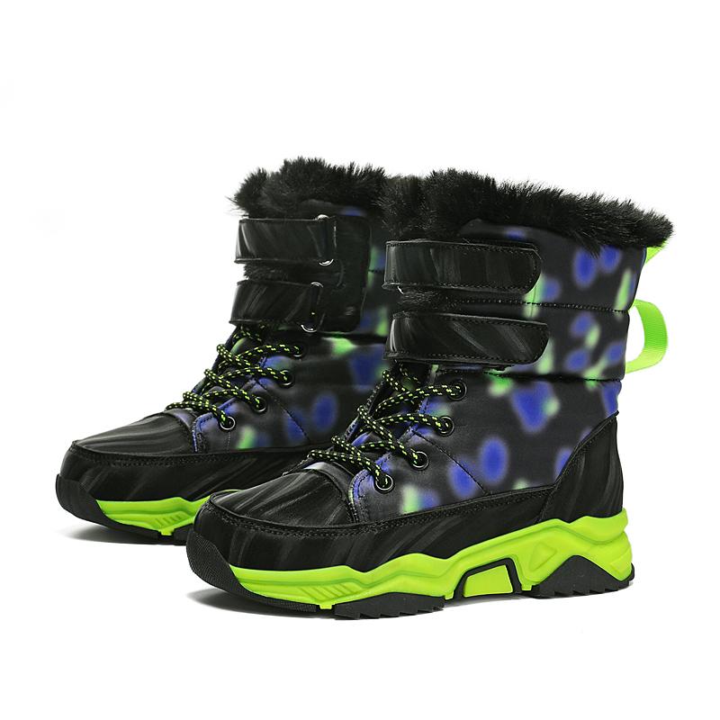 Winter Children's Plus Size Anti Slip Wear-resistant and Plush Warm Outdoor High Top Cotton Shoes Snow Boots