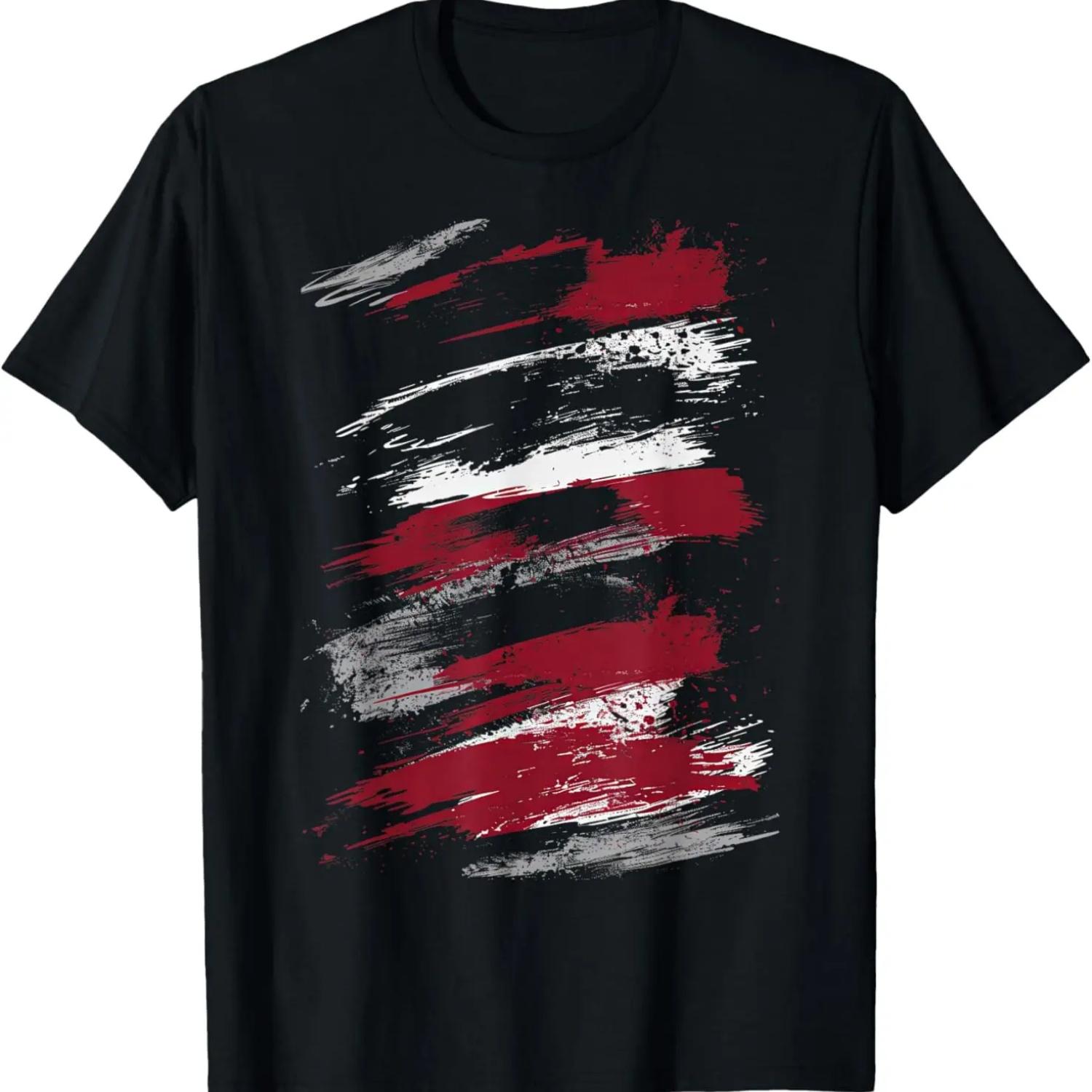 

Red Black Brushstroke Art Design T-Shirt S чёрный