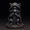 Charming Black Cat Wizard Resin Decorative Piece For Festive Home Accents