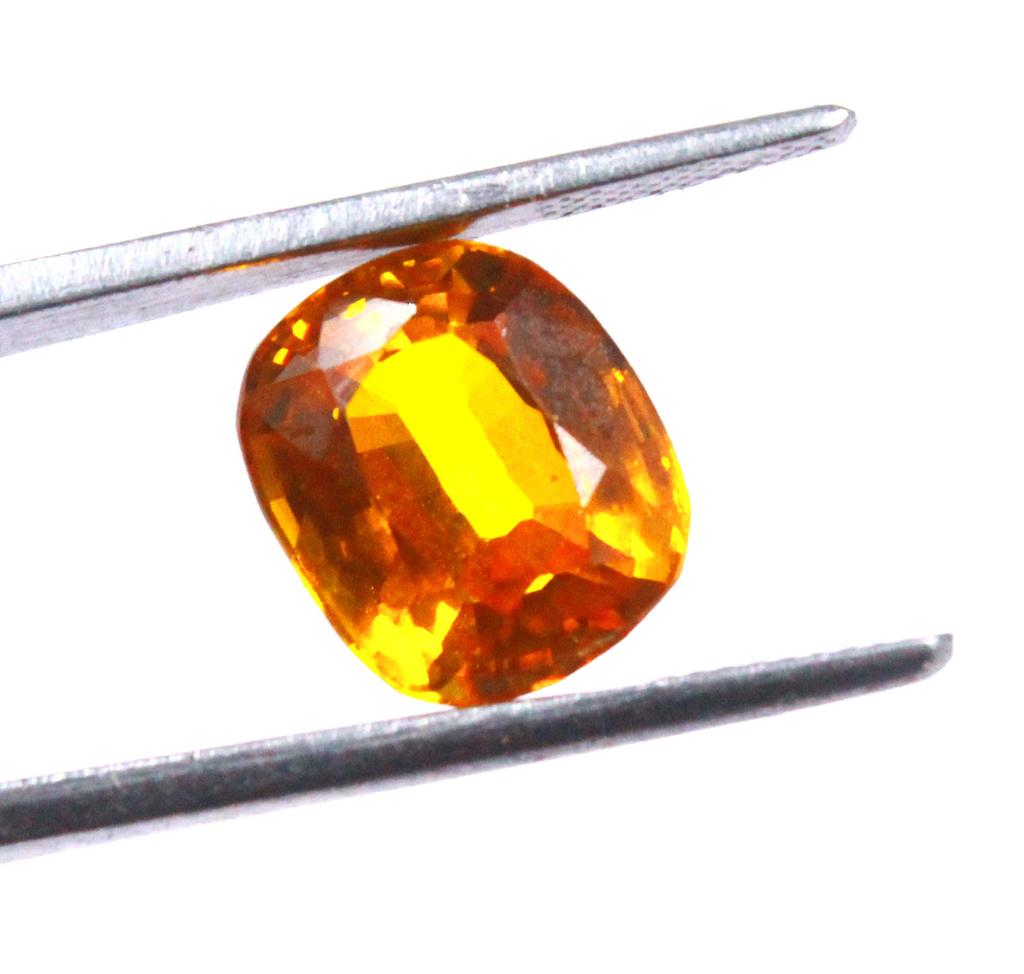 8.85 Carat Valentine's Day Certified Cushion Shape Orange Sapphire Sri Lanka Gemstone SN194