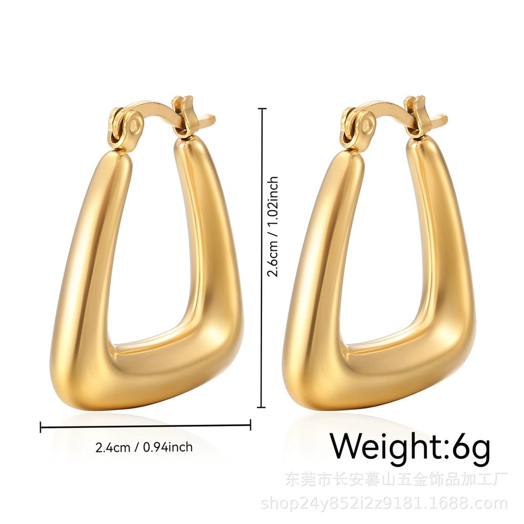Stainless Steel Chunky Hoop Earrings for Women Teen 18K Gold Plated Hypoallergenic Thick Huggie Hoop Jewelry for Christmas Gifts