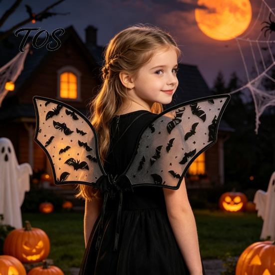 Bat Wing Costume for Kids Girls, Halloween Fairy Portable Gear Parties, Cosplay, Festivals, Stage Performance Durable Cosplay Accessory