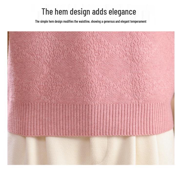 Autumn-Winter Women's Fashionable Turn-Down Collar Wool Sweater - Versatile & Stylish Knitted Design for Moms