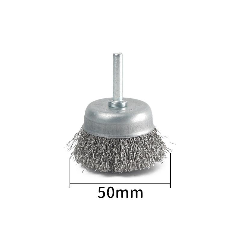6mm Handle Stainless Steel Wire Brush Bowl for Rust, Stain, Paint, Burr Removal & Polishing