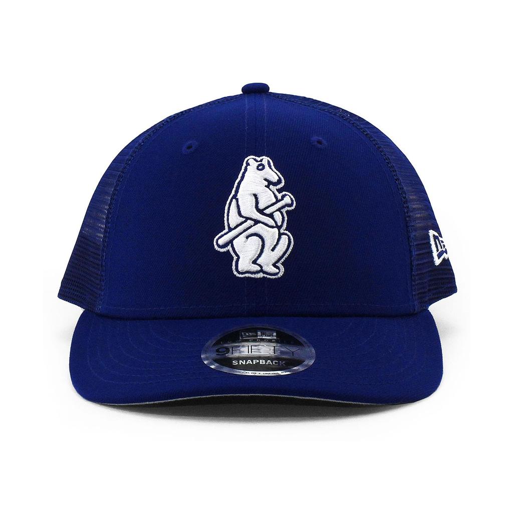New Era Mesh Cap LP9FIFTY Chicago Cubs MLB 1914 TRUCKER MESH CAP BLUE CHICAGO CUBS LOW PROFILE Snapback SNAPBACK Hat LP950 Trucker Cap TRACKER [Used]