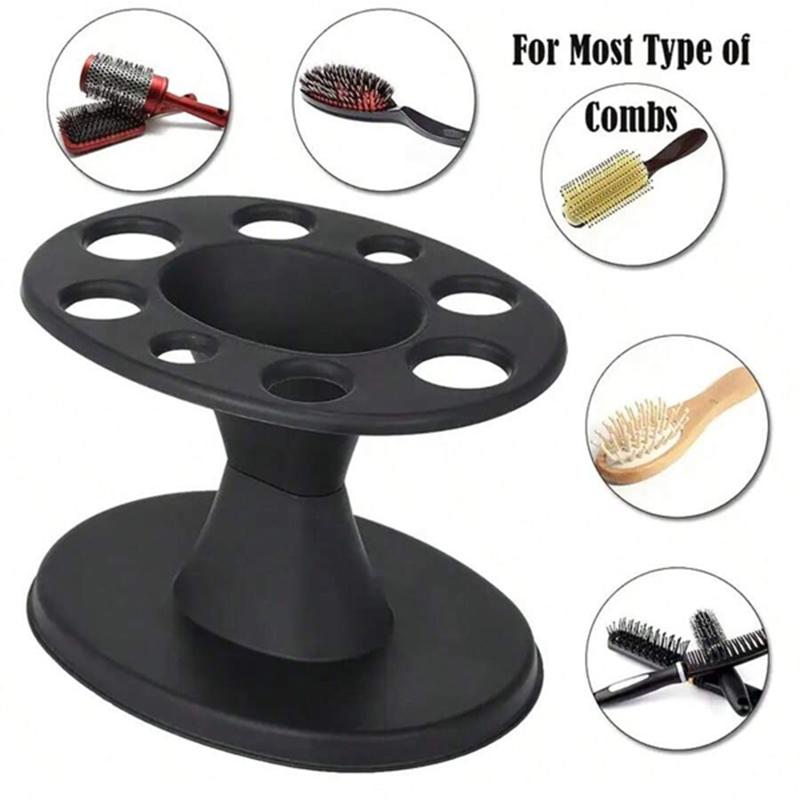 1pc Round Scissors and Comb Storage Rack Hair Salon Barber Shop Special Curling Comb Socket Black Round Rack