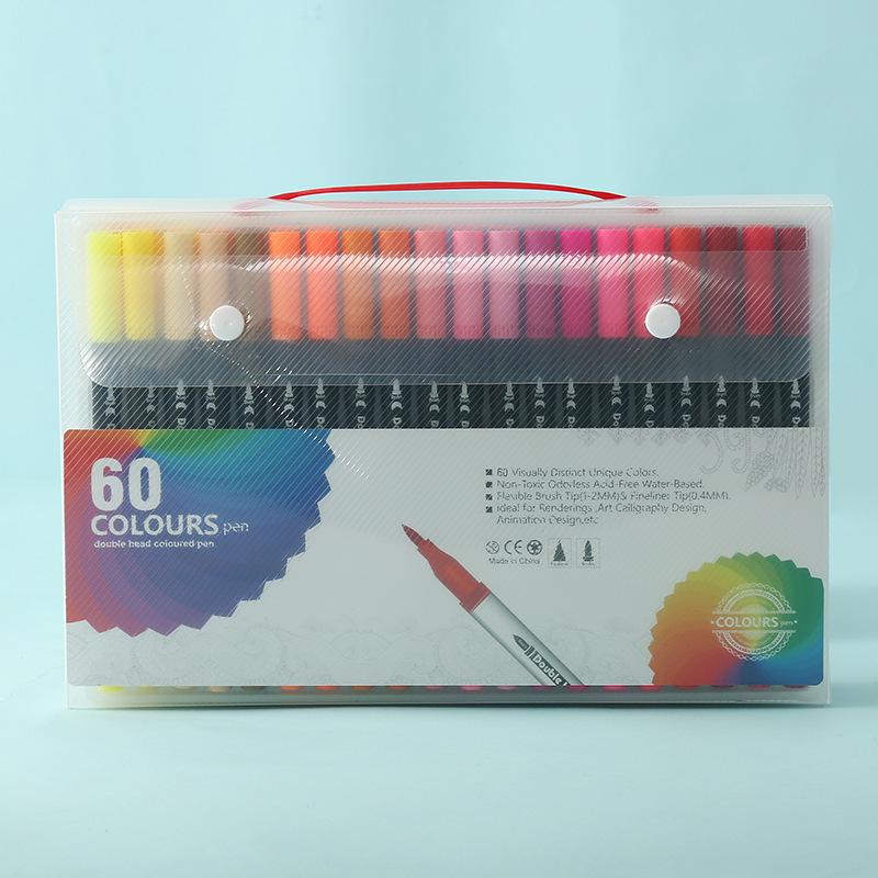 

120-цветные двусторонние смываемые акварельные фломастеры - Экологичный детский набор для рисования