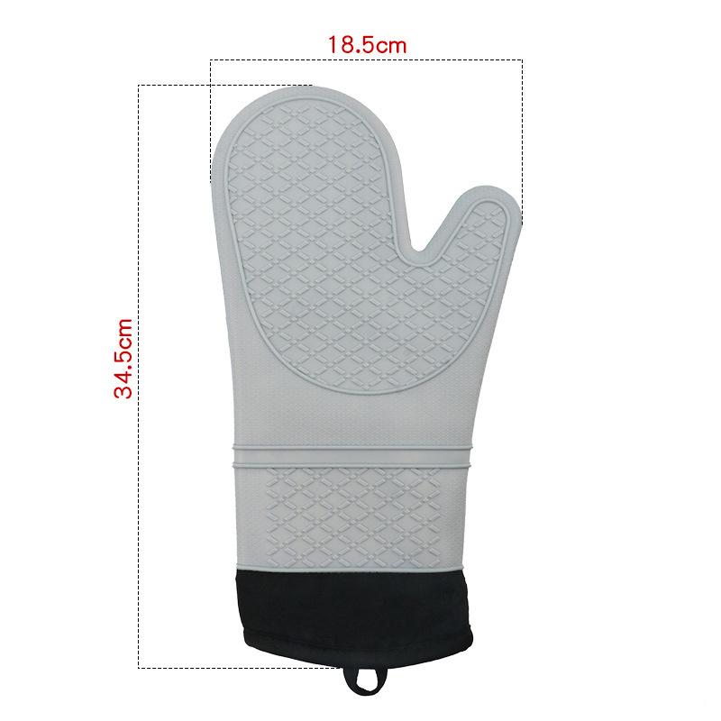 Heat Resistant Mitts with Thick Cotton Liner Non-Slip Silicone Oven Mittens for Baking Cooking Grilling Stove Gloves, Waterproof