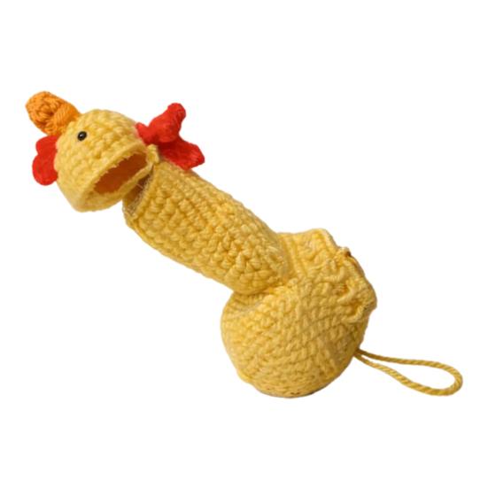 Yousheng Handmade Crochet Peter Heater Gag Gift for Men Funny Novelty Chicken/Raccoon Design Warmer Humorous Prank Gifts for Adults Husbands
