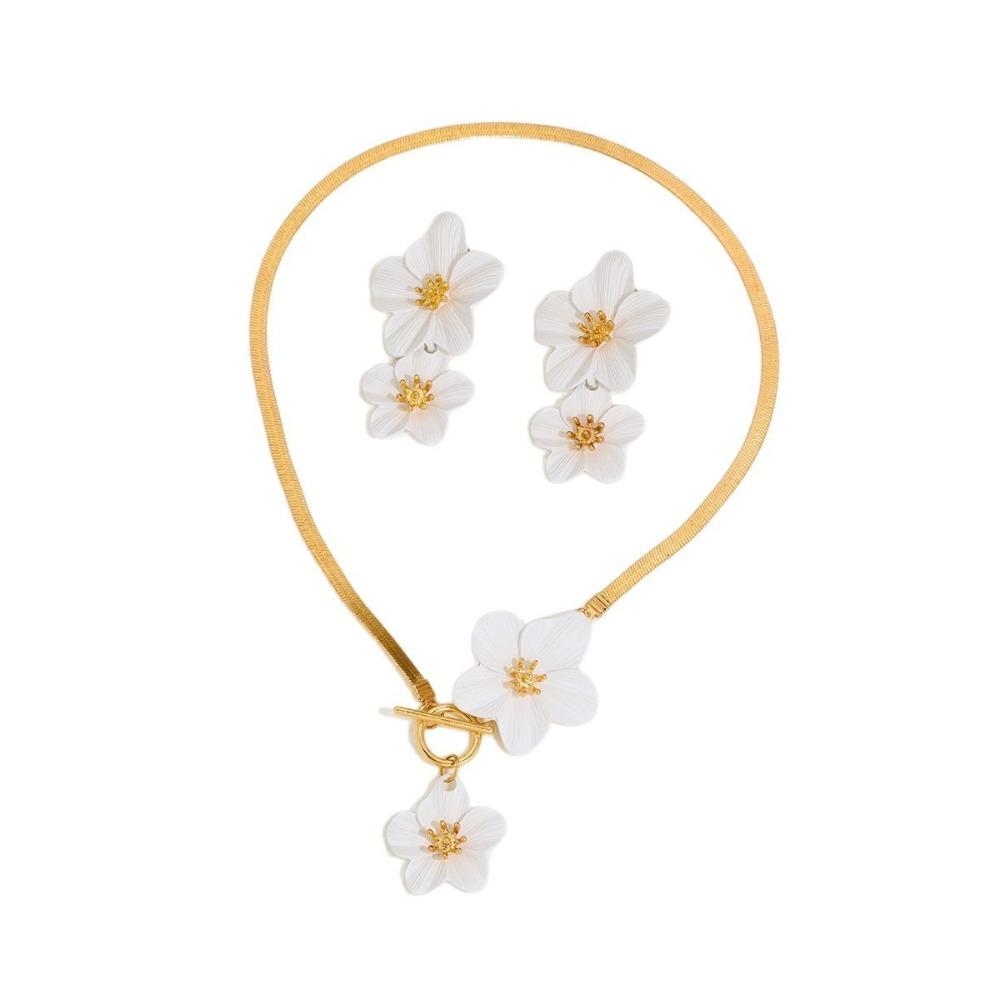 Sumulation Flower Flower Pendant Necklace Anklet Snake Bone Chain Elegant Foot Chain  Gifts