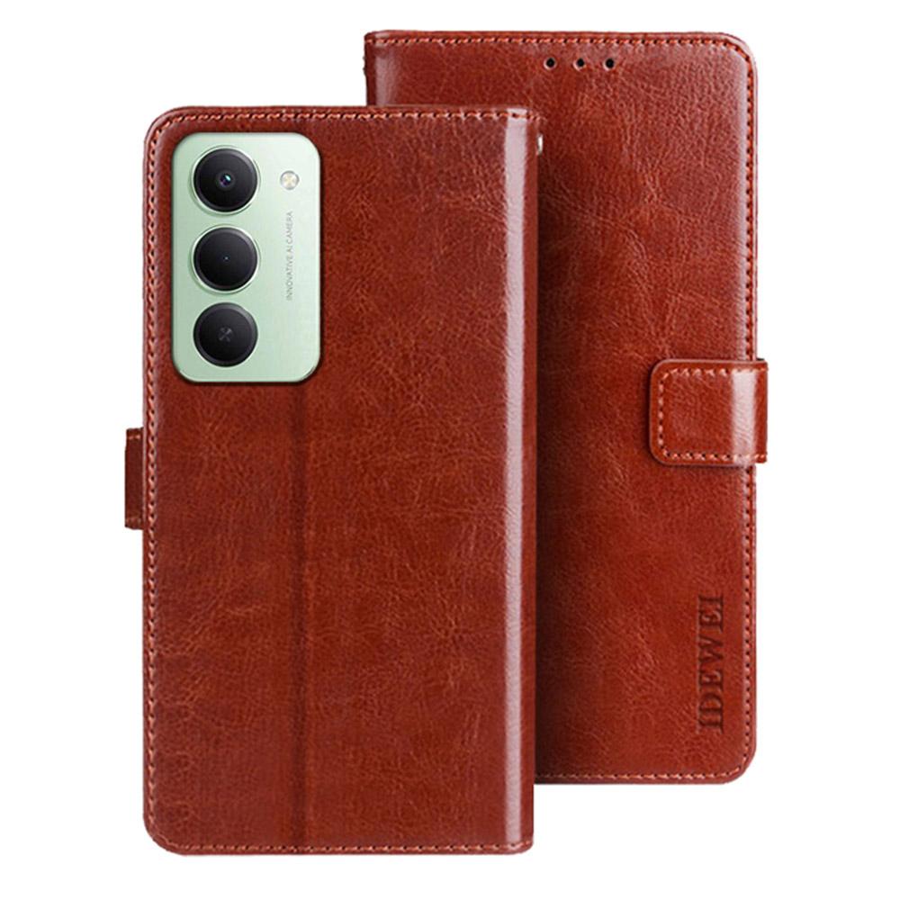 IDEWEI For Xiaomi Redmi 15 5G (Global) (169mm) Stand Case Crazy Horse Texture Leather Phone Cover