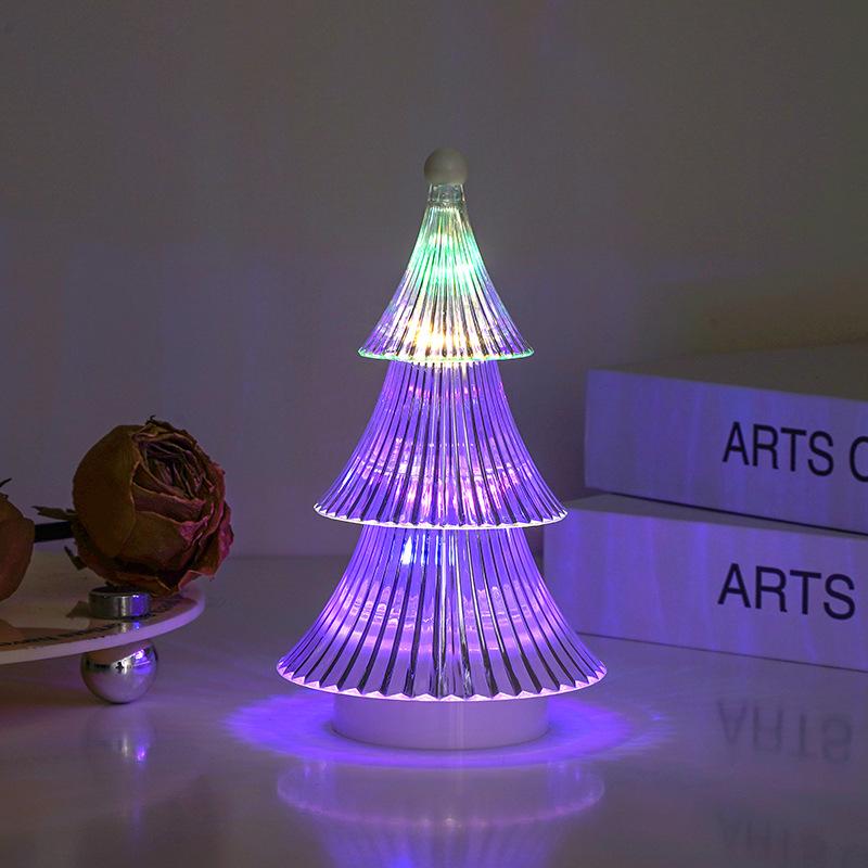 2/1pcs Christmas Decoration Ornaments Mini Luminous Crystal Christmas Tree High-end Desktop Ornaments Christmas Gift Lights