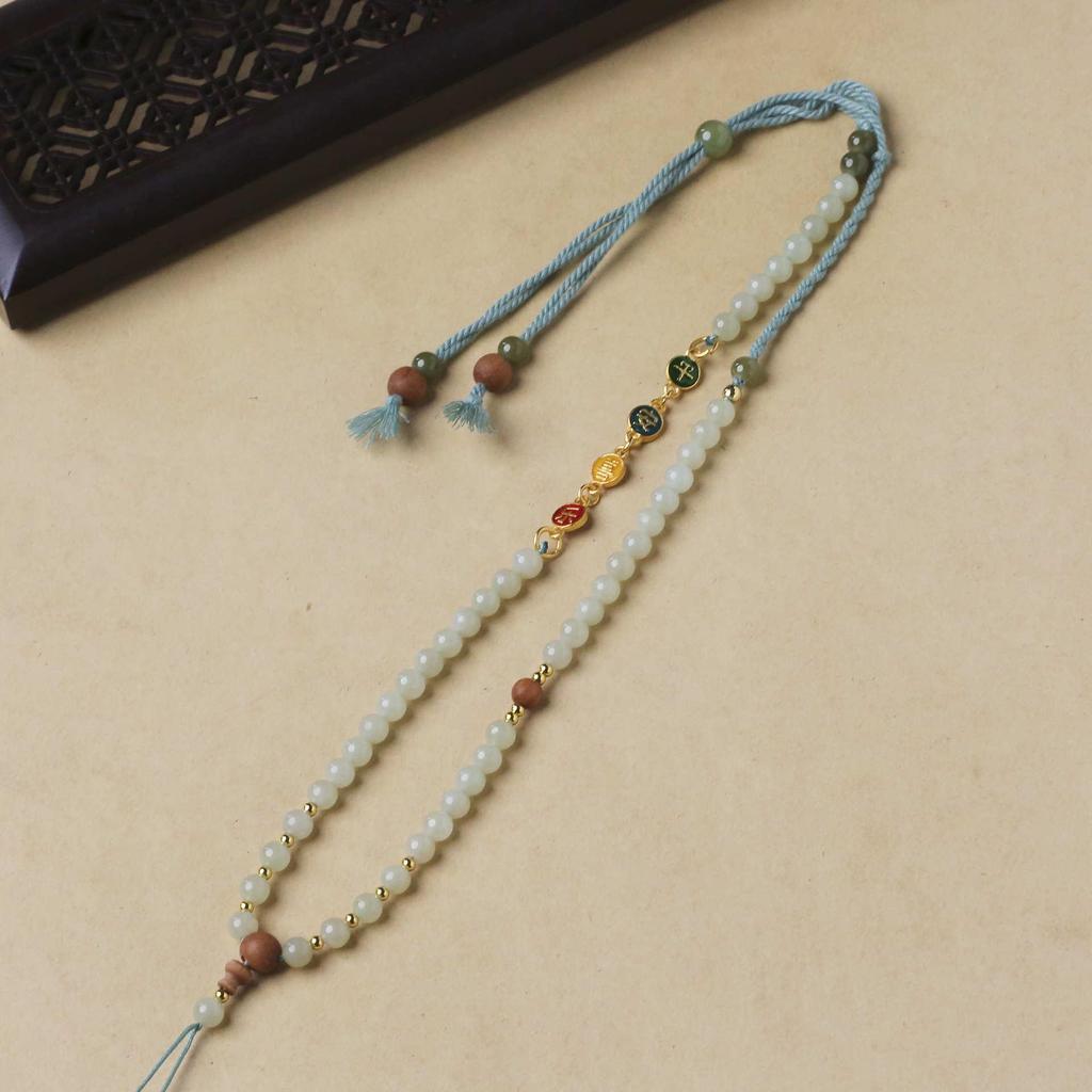Elegant Hetian Jade Clavicle Pendant Necklace