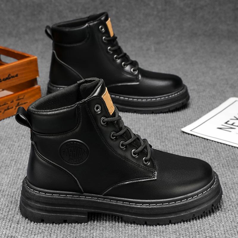 Rhubarb Boots, Autumn and Winter Plus Size Martin Boots, Waterproof, Non-slip Hiking Shoes, Casual Labor Protection Shoes