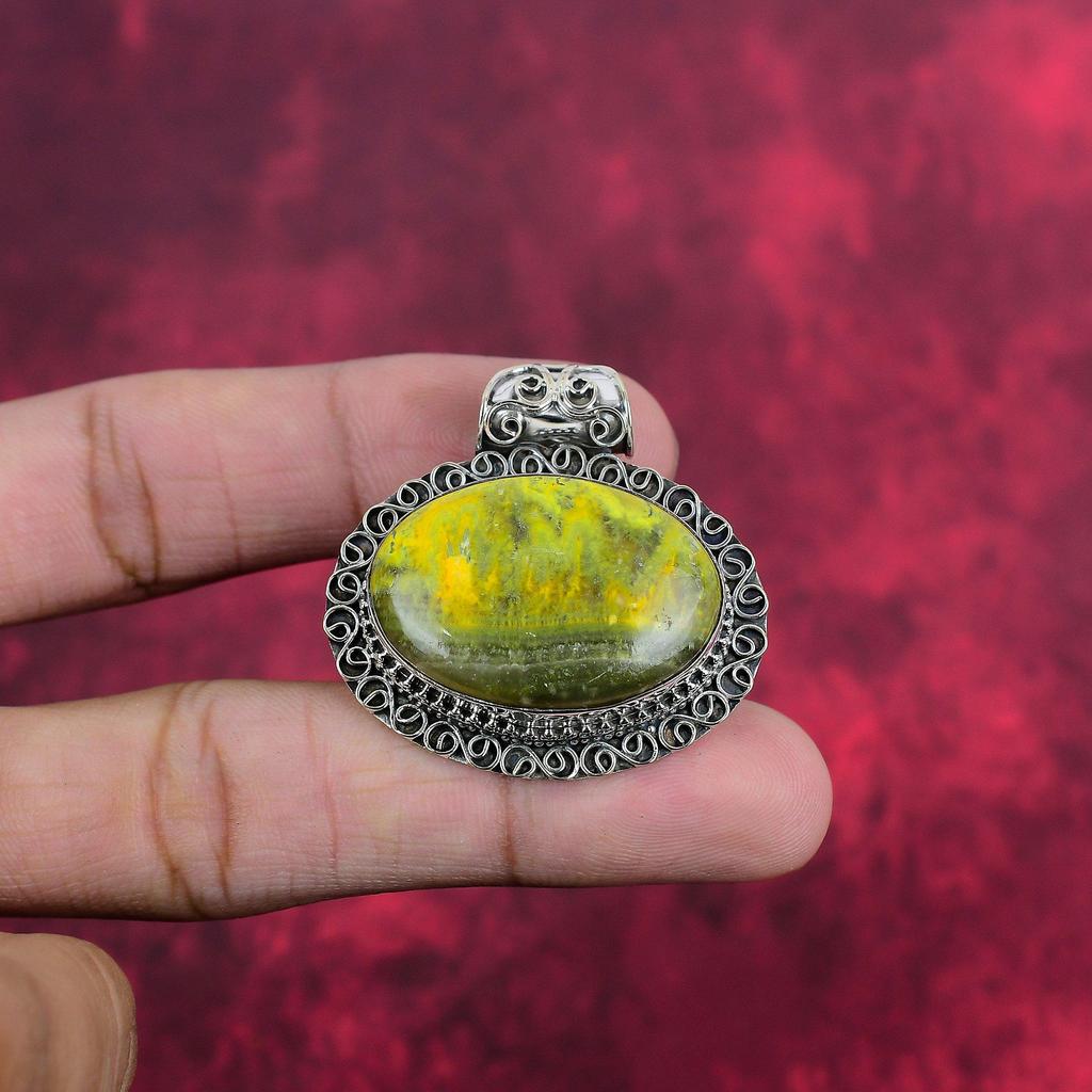 Hänge av hummeljaspis, 925 Sterlingsilver Ädelstenssmycken, Handgjort hänge, För Mors dag