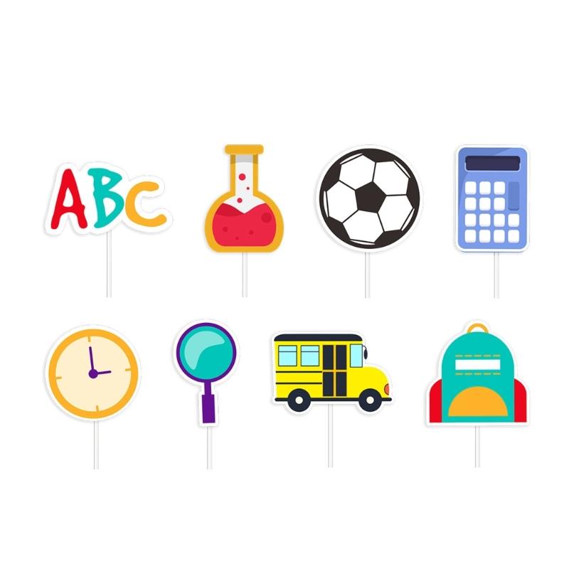 Festliche Fondant-Topper für den ersten Schultag 12 Stück Partyzubehör für Kinder Mädchen Jungen Geburtstag