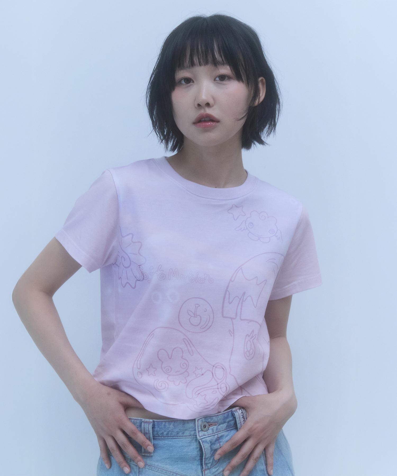 Kirsh X Sunonebird Full Print Standard Fit T-Shirt [Pink] 1