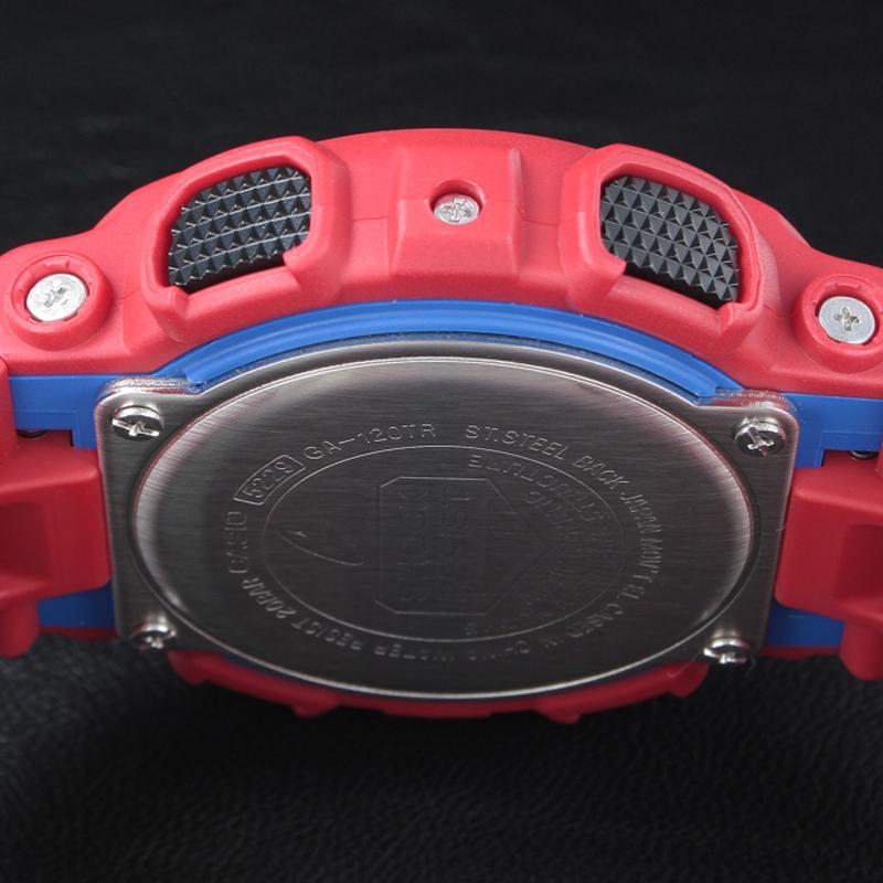 Casio G-Shock Fashionable and Vibrant Street Classic Three Eyes Design Hardcore 200m Waterproof Dual Display Dial Quartz Movement Japanese GA-120TR-4A
