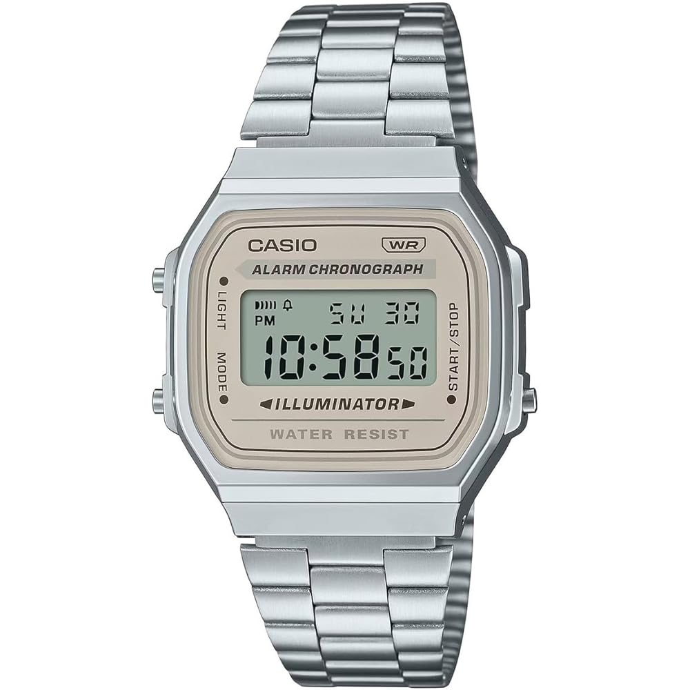 Casio Unisex Adult Quartz Watch Beige Bracelet